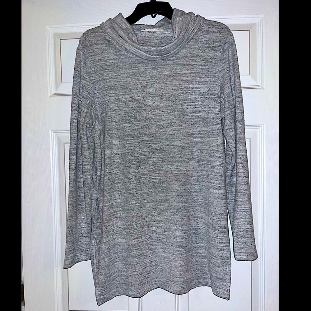 Boutique Gray Turtleneck Long Sleeve Tunic